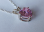 Preview: silver chain with 10 mm pink zirconia heart pendant-anchor chain 45 cm--